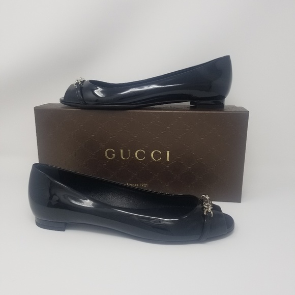 Gucci Black Patent Flats - Size 9 & 10 - Picture 4 of 5